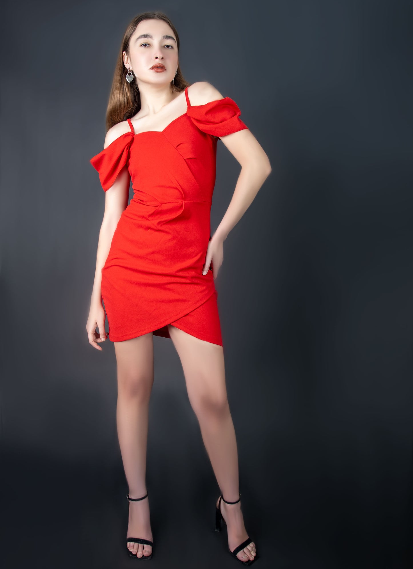 Fold Pleated Bodycon Red Dress|| Perfect for Dates and Parties