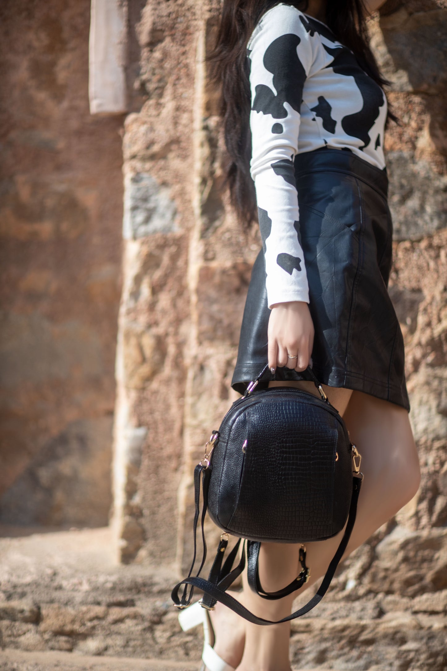 Multifunctional Real Leather Backpack For Her